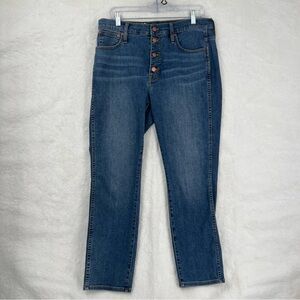 J. Crew Vintage Slim Straight Women US 30 blue jeans button fly denim 5 pocket